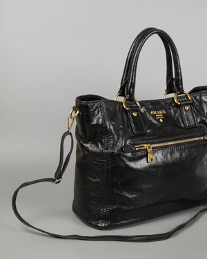 Prada Nero Vitello Shine Shopping Tote Bag BN2151