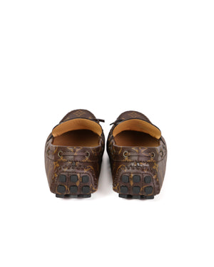 Louis Vuitton Monogram Arizona Moccasins Driving Loafers Men's Size 38.5