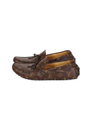 LOUIS VUITTON Arizona Moccasin Monogram Canvas Men's Shoes