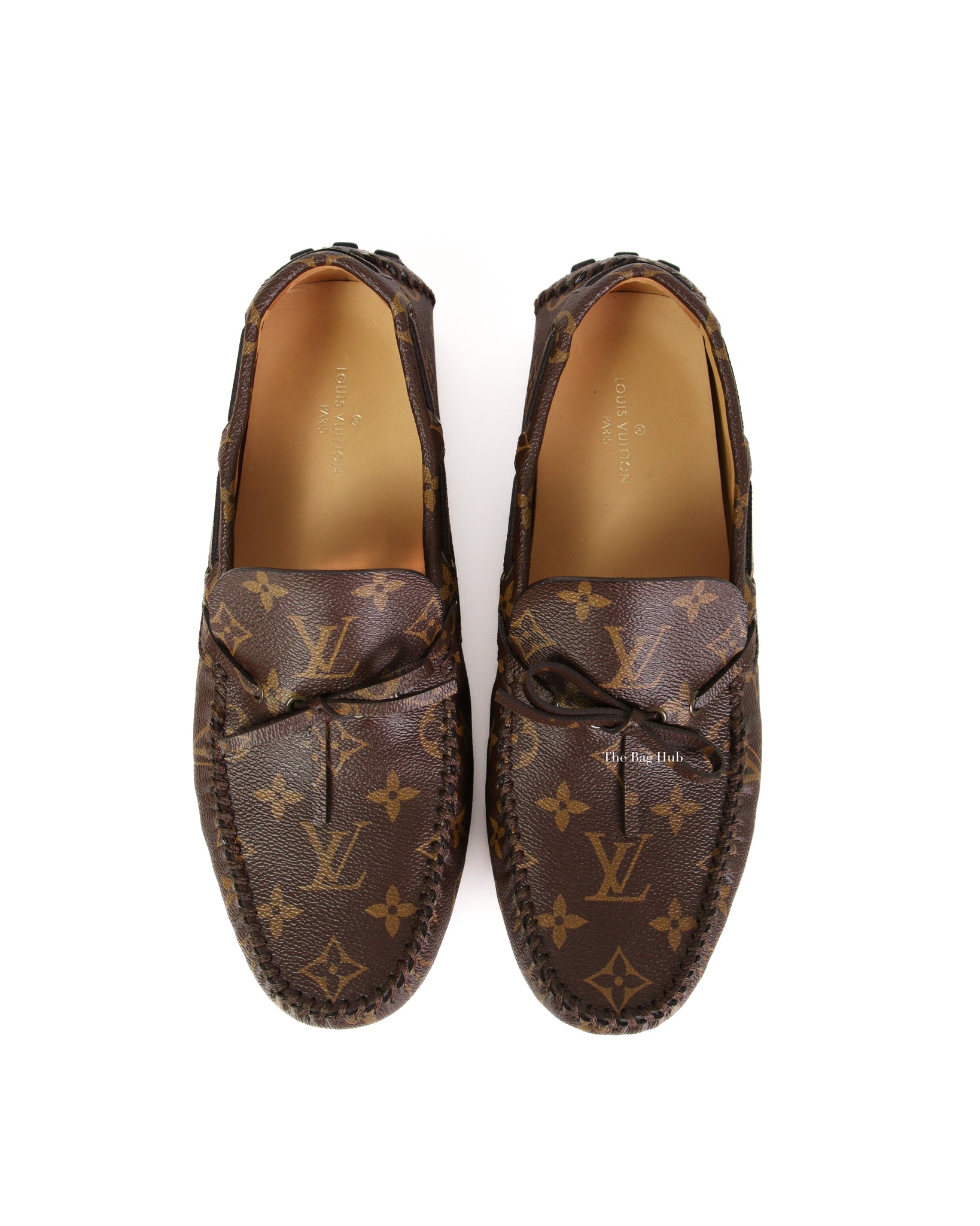 Louis Vuitton Monogram Arizona Moccasins Driving Loafers Men's Size 38.5