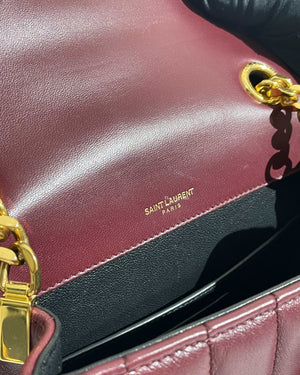 Saint Laurent Burgundy Vicky Medium Bag-16