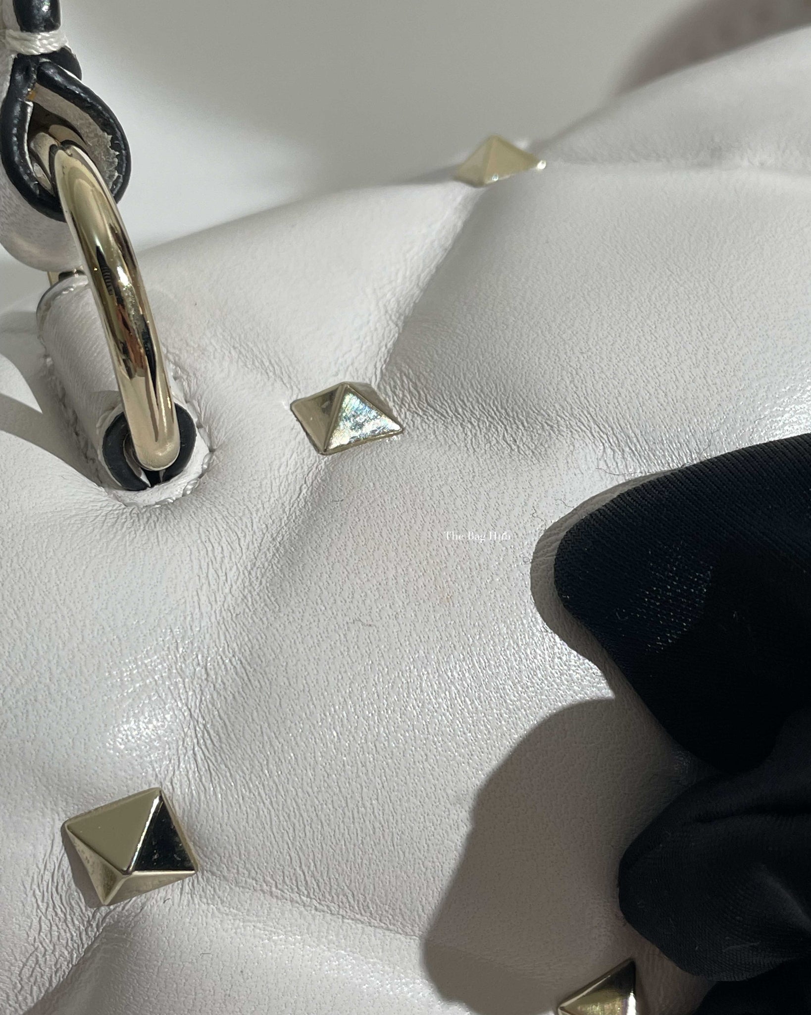 Valentino Garavani White VLTN Print Candystud Top Handle Bag