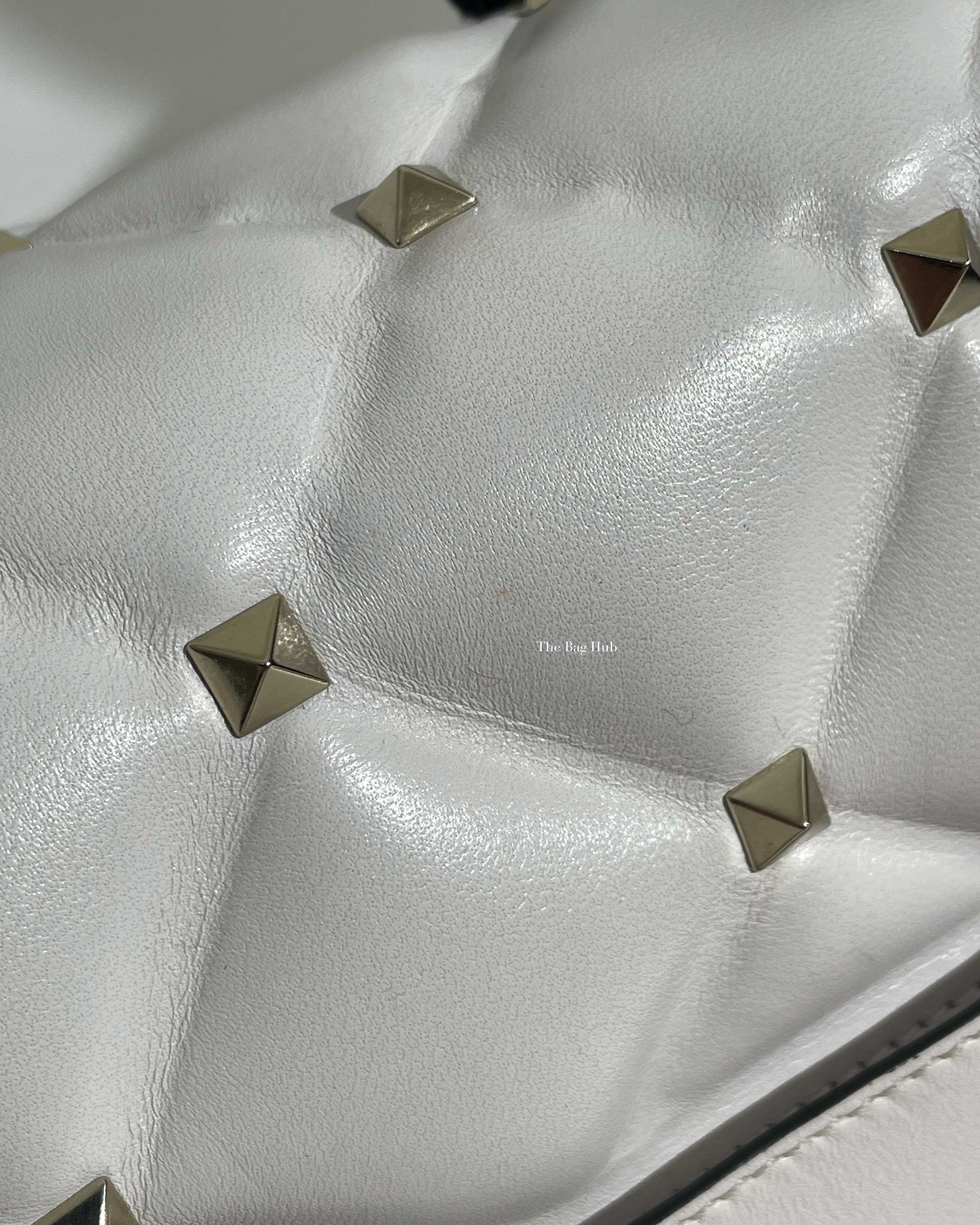 Valentino Garavani White VLTN Print Candystud Top Handle Bag