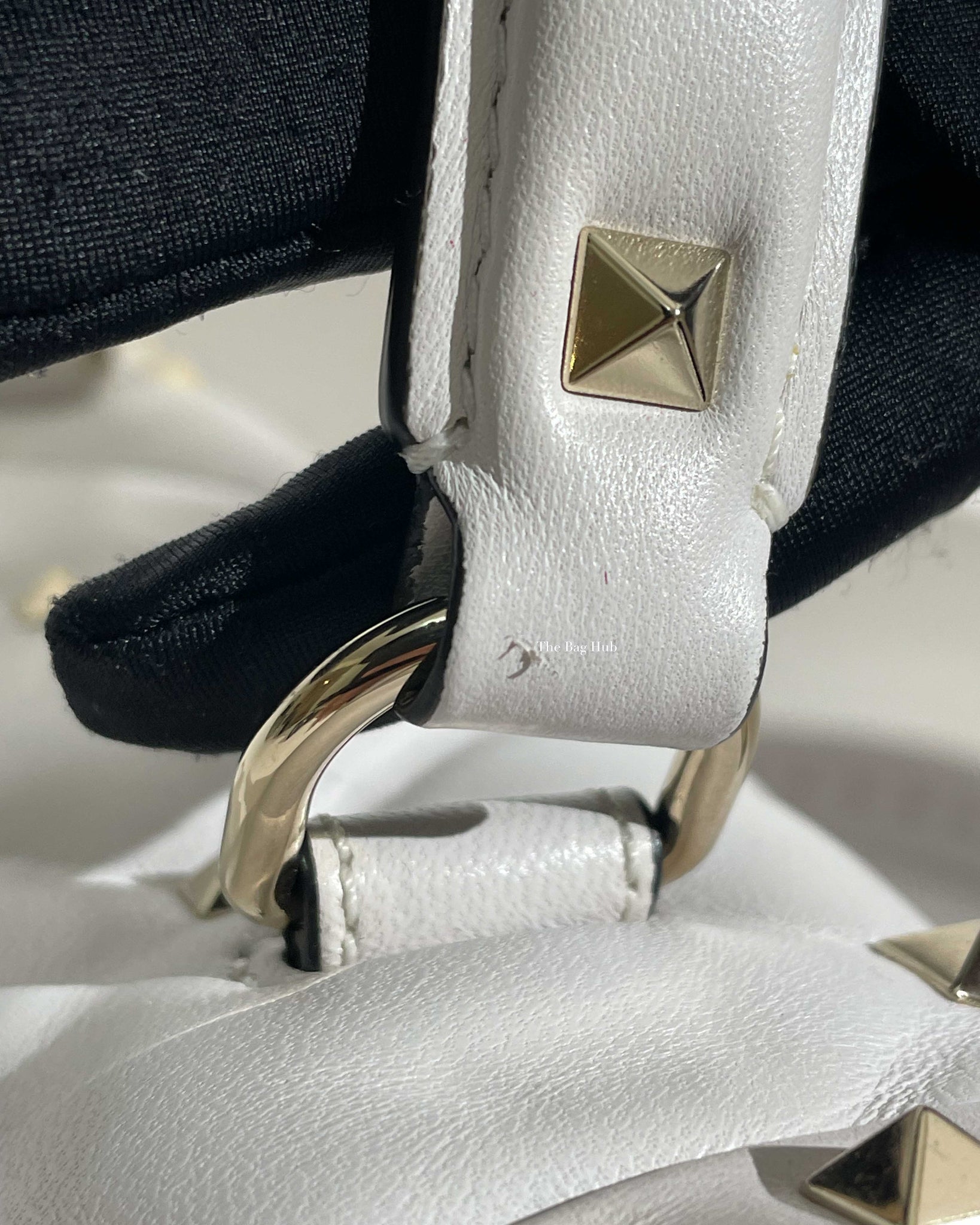 Valentino Garavani White VLTN Print Candystud Top Handle Bag