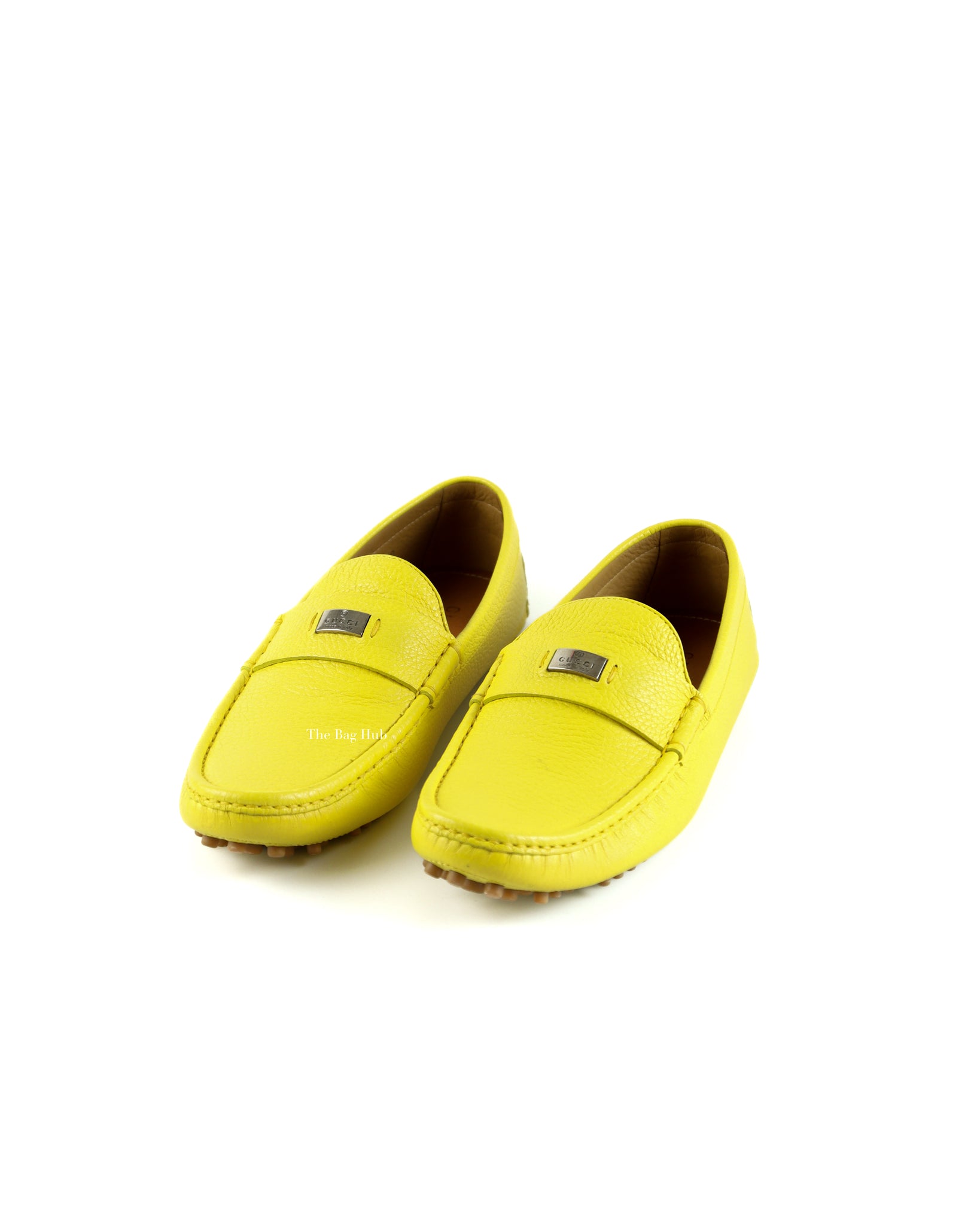 Gucci Yellow New Men's Driving Loafers Size 38.5-2