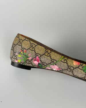 Gucci Blooms GG Supreme Ballet Flats Size 38-13