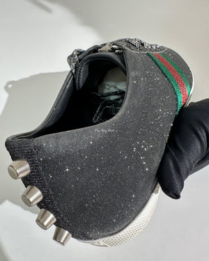 Gucci Men's Black Glitter Bambi Web Low Top Sneakers Size 36