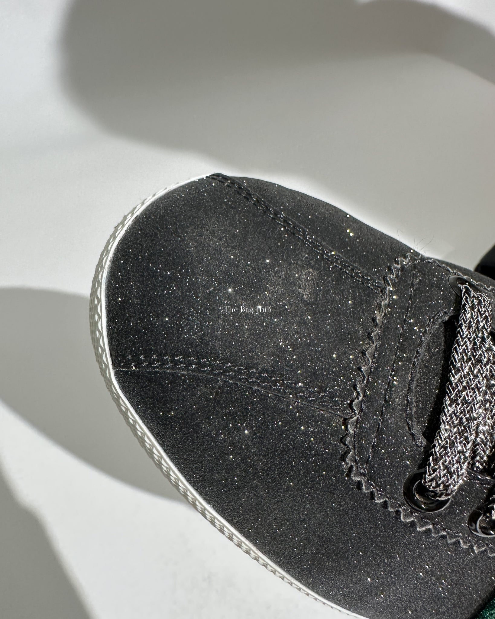 Gucci Men's Black Glitter Bambi Web Low Top Sneakers Size 36