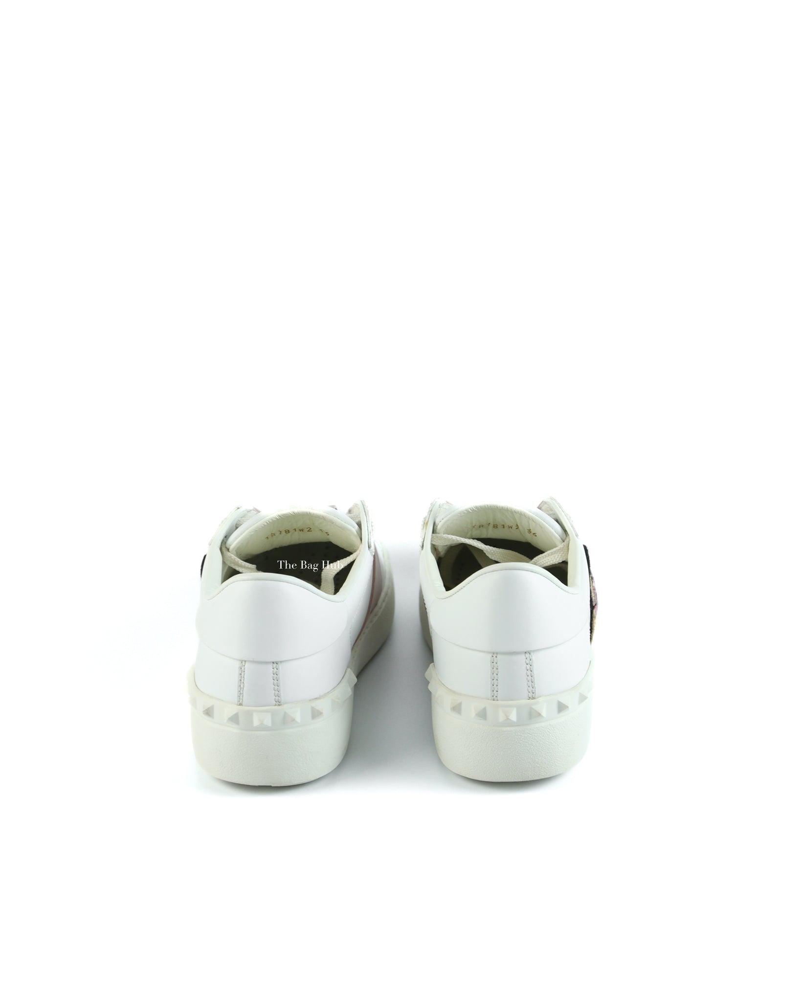 Valentino Garavani White/Pink Butterfly Embroidered Sneakers Size 36-7