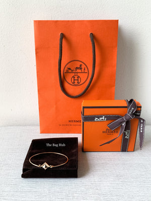 Hermes 18K Rose Gold Collier de Chien Rock Bracelet-10