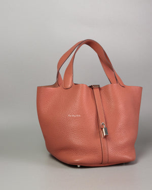 Hermes Rose The Laito Clemence Picotin 22 PHW