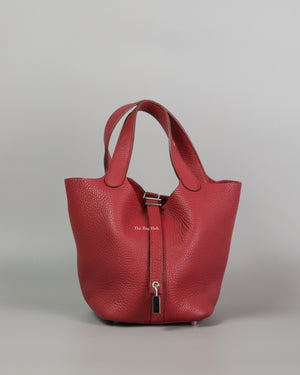 Hermes Rouge Grenat Clemence Picotin 18 PHW