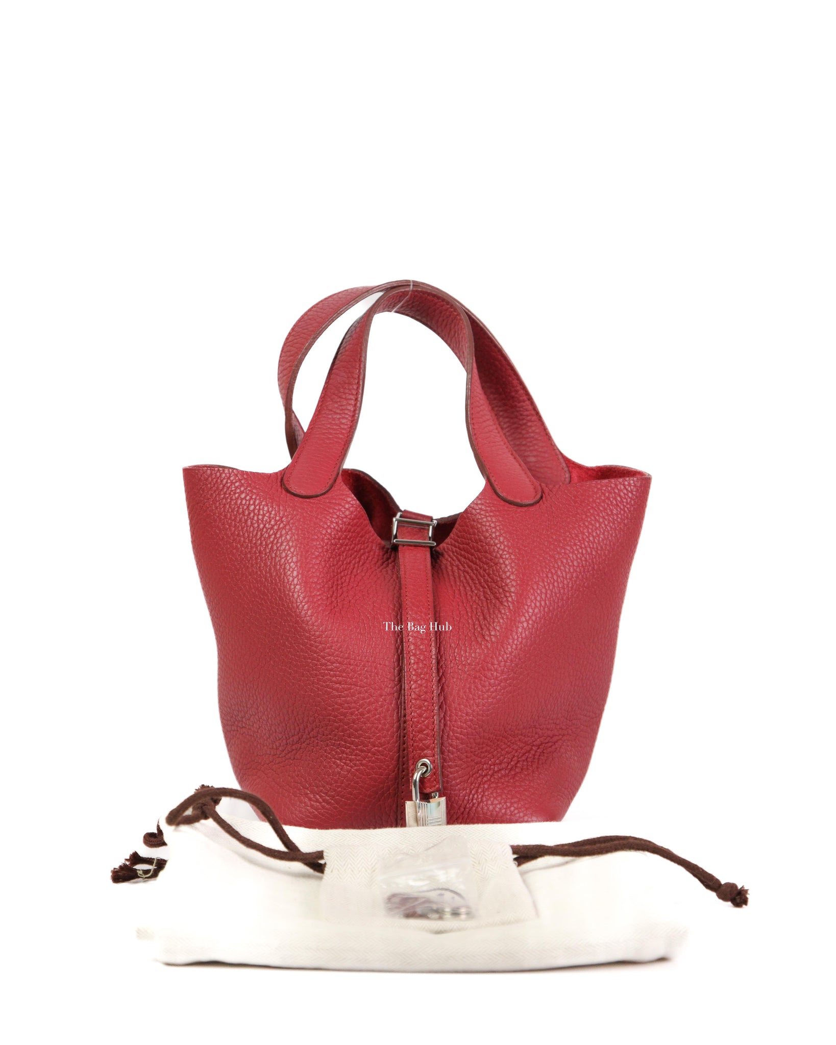 Hermes Rouge Grenat Clemence Picotin 18 PHW