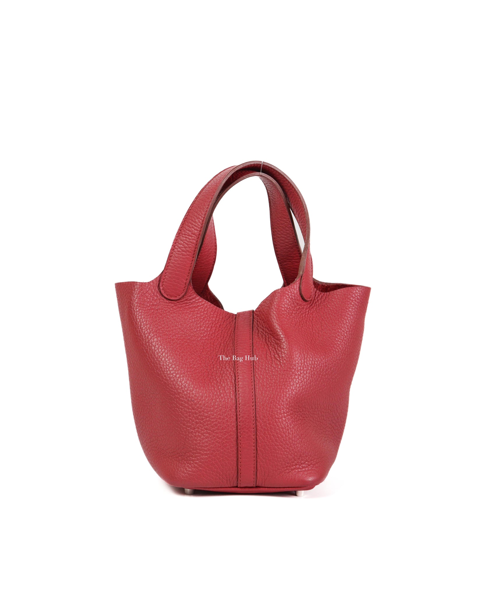 Hermes Rouge Grenat Clemence Picotin 18 - Preloved Hermes Handbags