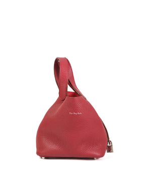 Hermes Rouge Grenat Clemence Picotin 18 PHW