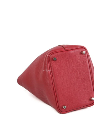 Hermes Rouge Grenat Clemence Picotin 18 PHW