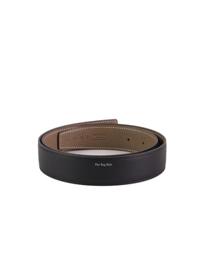 Hermes Black/Taupe Reversible Belt Strap Size 80