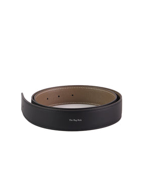Hermes Black/Taupe Reversible Belt Strap Size 80