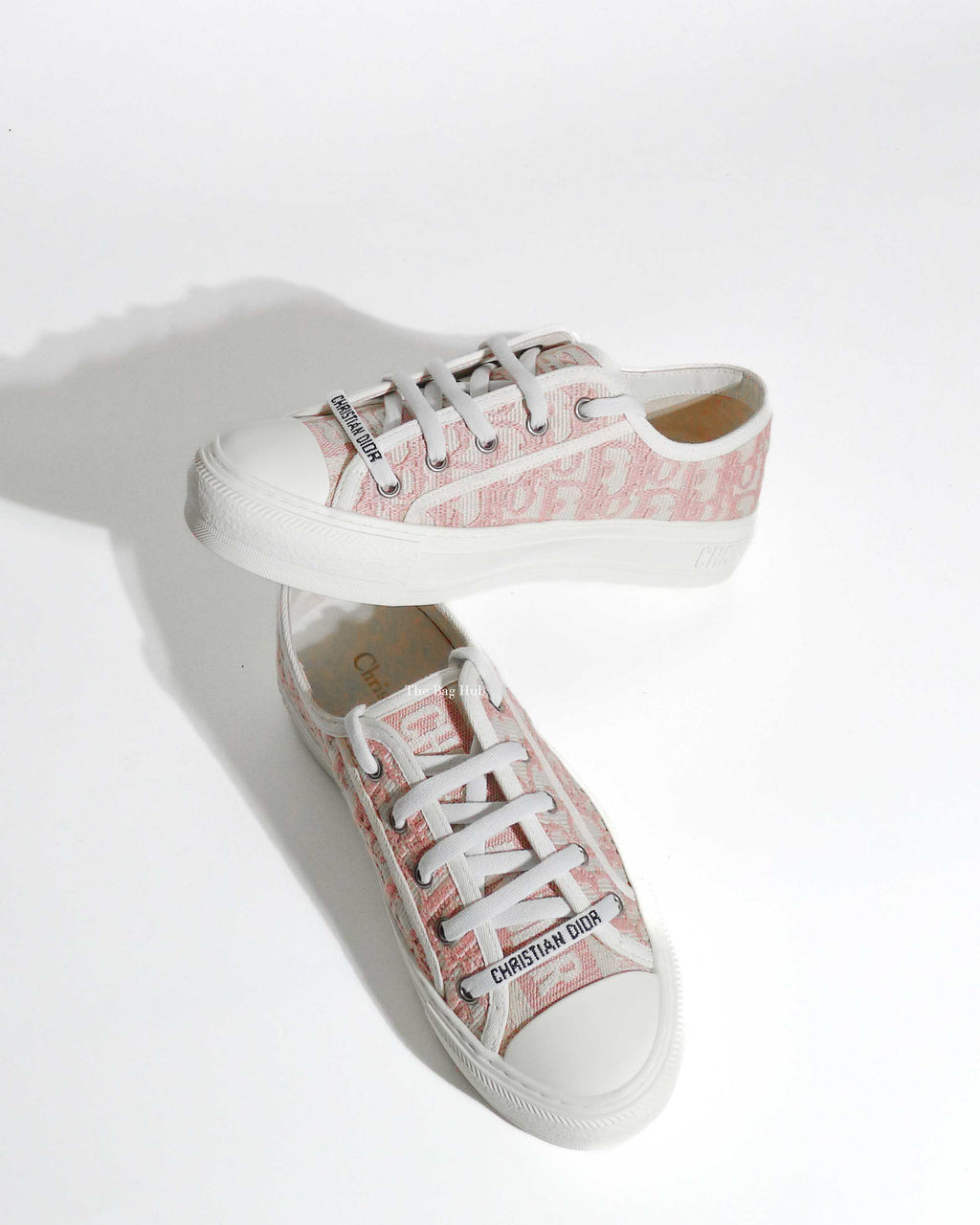 Dior 21U Powder Nude Oblique Embroidered Walk N' Dior Sneakers Size 36.5