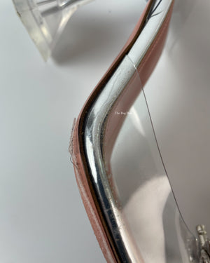 Amina Muaddi Belgium PVC Clear Transparent Buckle Crystal Embellished Pumps Glass 95MM Heel Size 39-9
