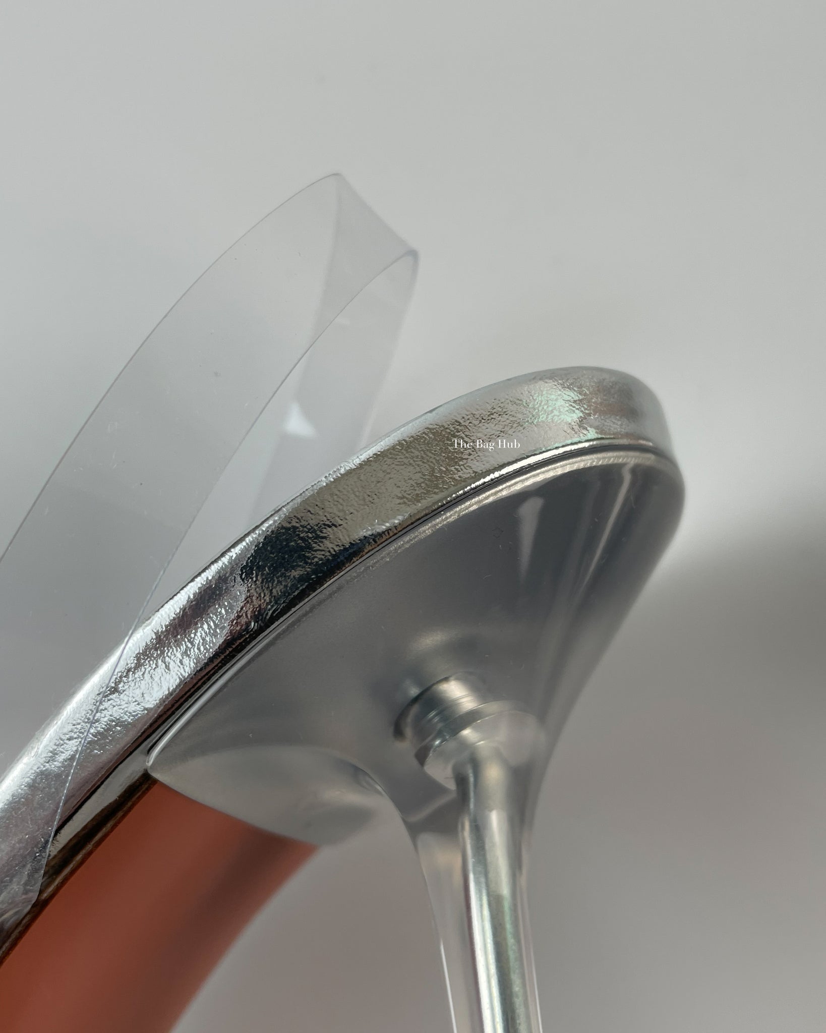 Amina Muaddi Belgium PVC Clear Transparent Buckle Crystal Embellished Pumps Glass 95MM Heel Size 39-10