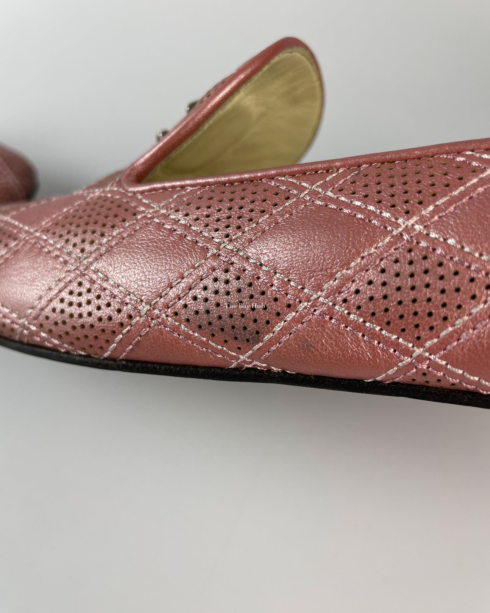Chanel Metallic Pink Loafers 37.5 C-10