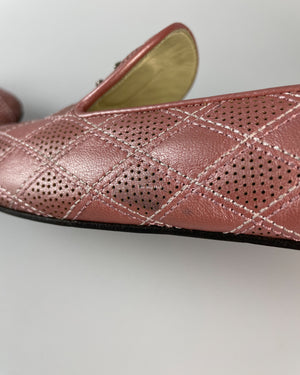 Chanel Metallic Pink Loafers 37.5 C-10