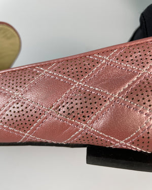 Chanel Metallic Pink Loafers 37.5 C-11