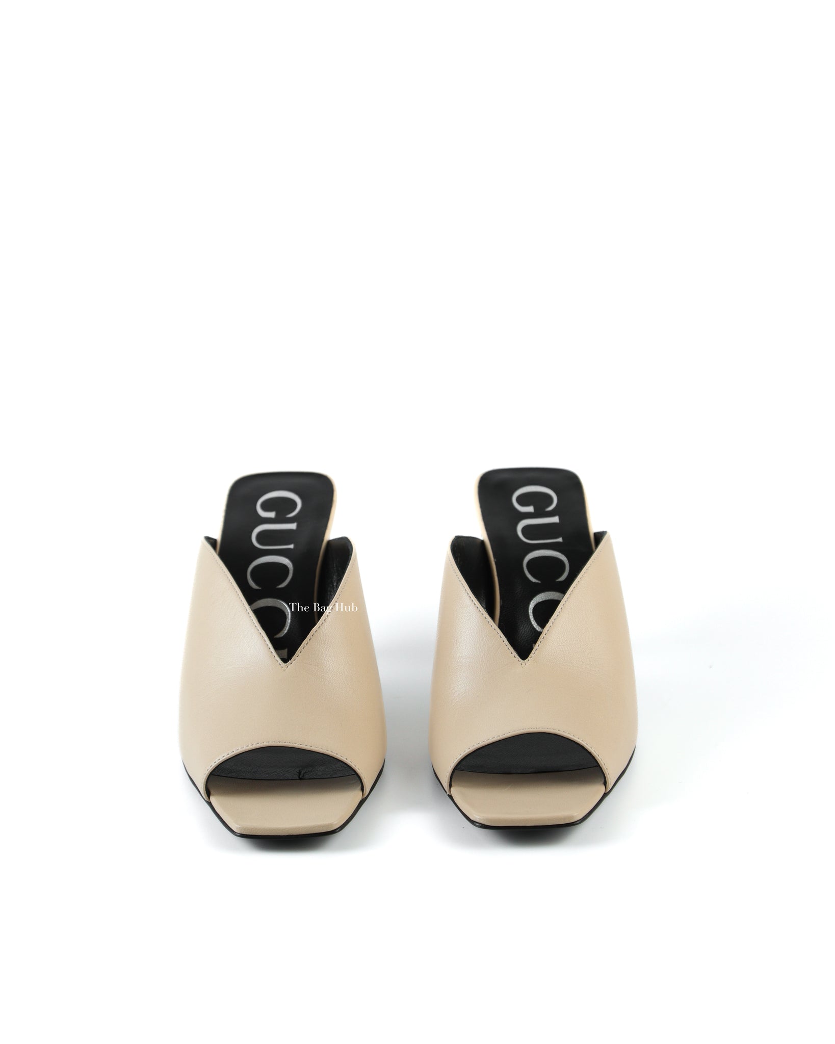 Gucci Nude Mid-Heel Open Toe Pump Sandals Size 36.5-2