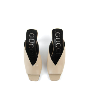 Gucci Nude Mid-Heel Open Toe Pump Sandals Size 36.5-3