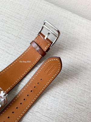 Hermes Natural Barenia Cape Cod Double Tour Watch-10