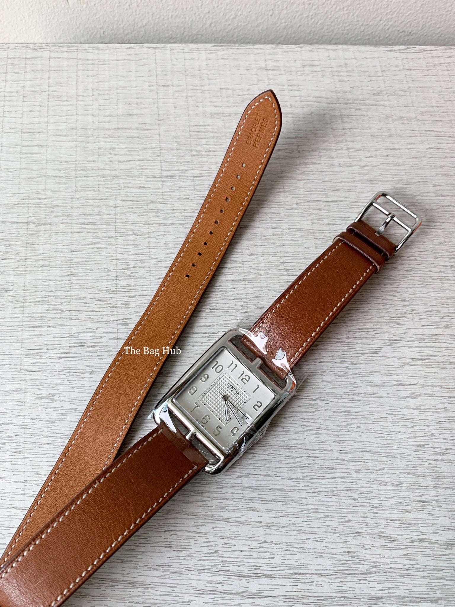 Hermes Natural Barenia Cape Cod Double Tour Watch-4