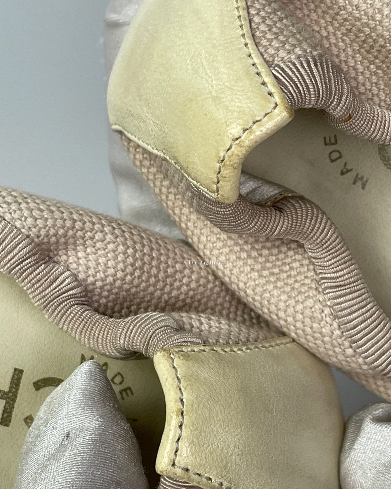 Chanel Beige/White Canvas Pumps Size 36.5 C