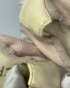 Chanel Beige/White Canvas Pumps Size 36.5 C