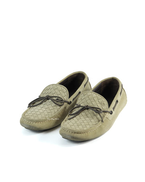 Bottega Venetta Mocca Intrecciato Suede Bow Slip On Loafers Size 39-3