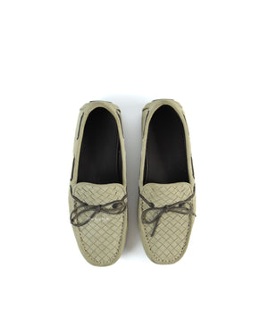 Bottega Venetta Mocca Intrecciato Suede Bow Slip On Loafers Size 39-5