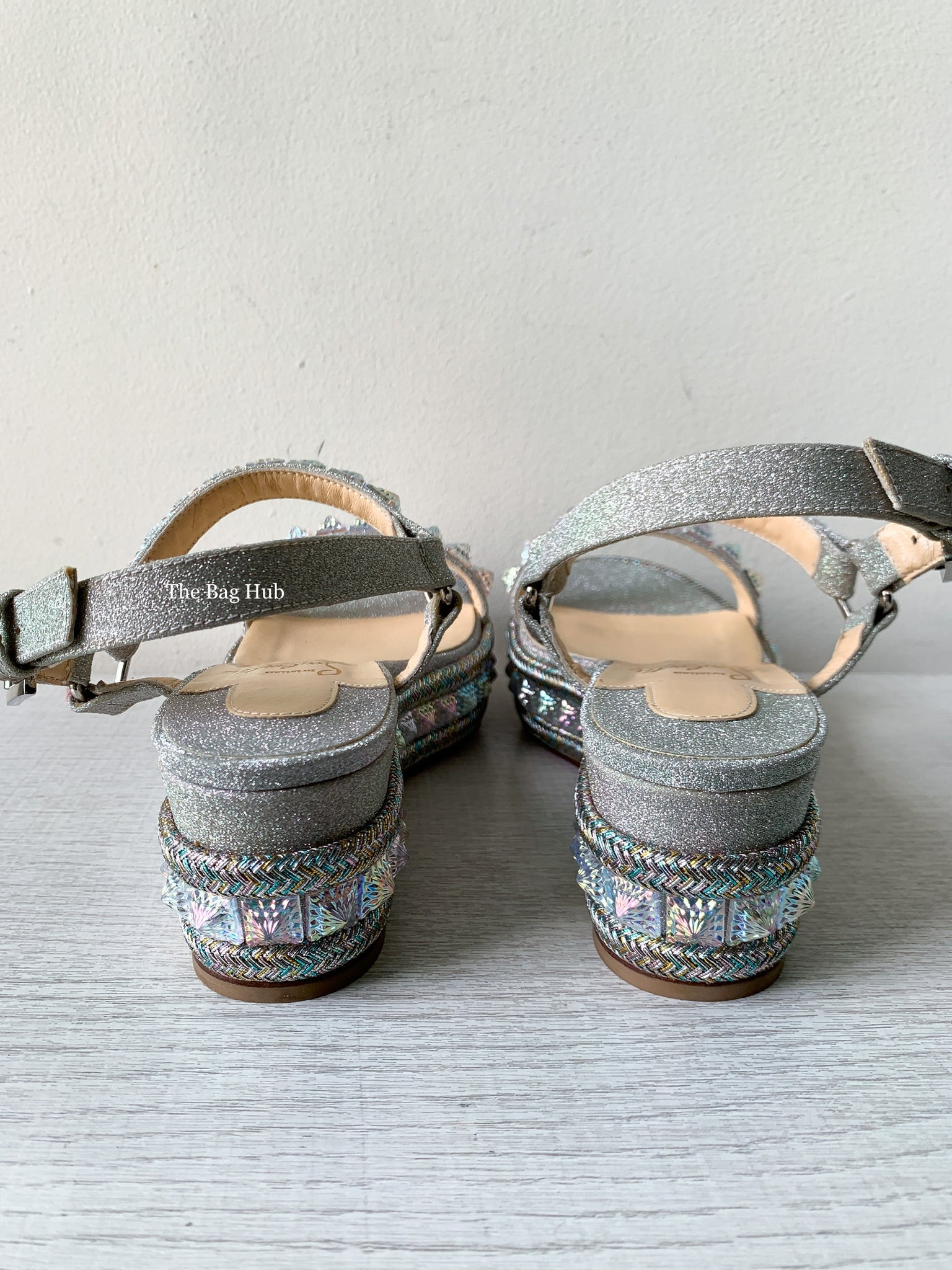 Christian Louboutin Silver Pyraclou Wedge Size 36-7