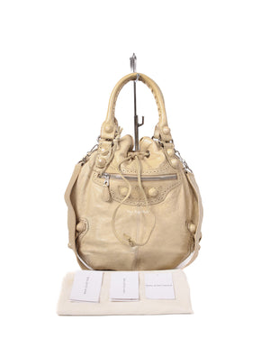 Balenciaga Beige Pompon G21 Hobo Bag