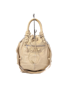 Balenciaga Beige Pompon G21 Hobo Bag