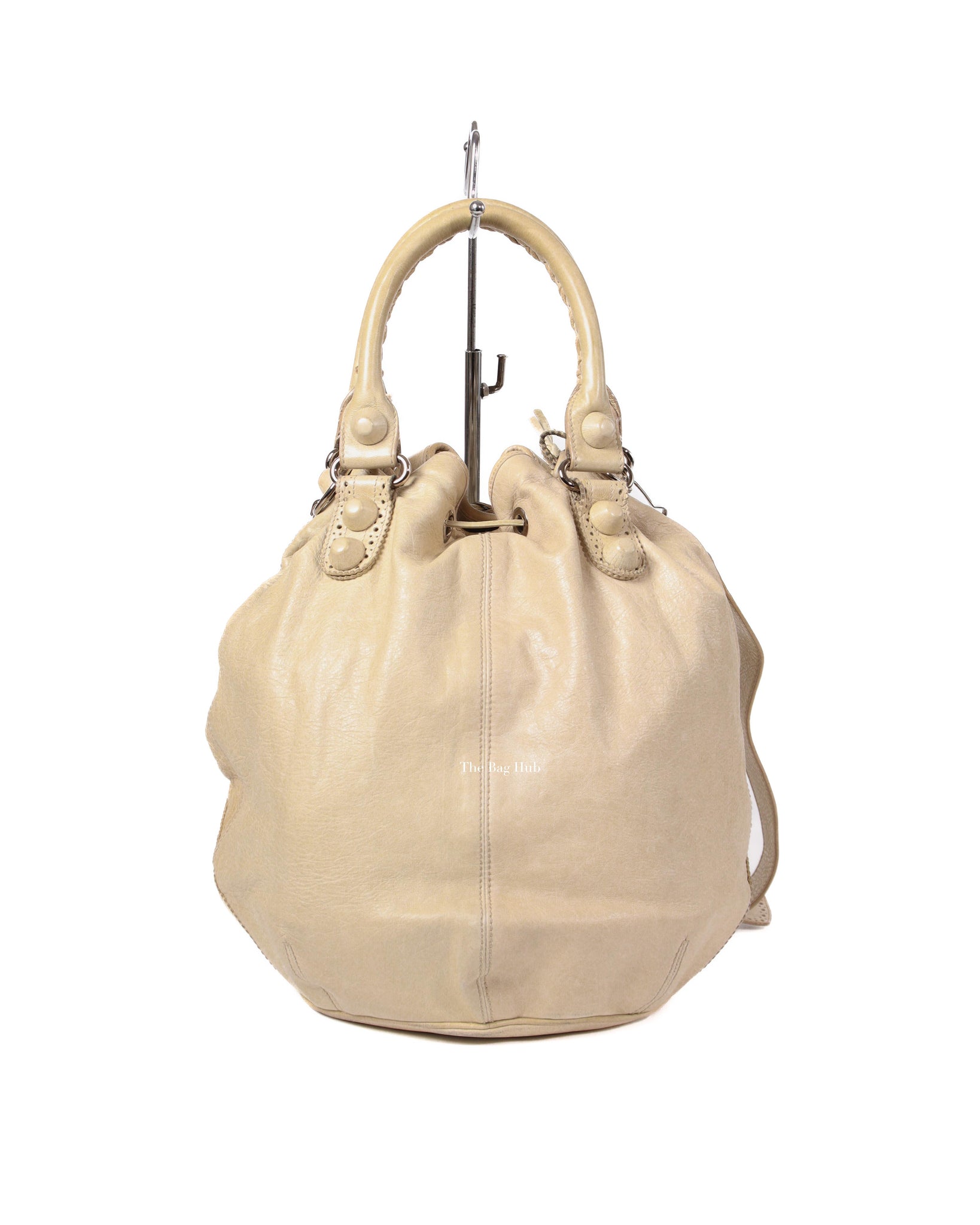 Balenciaga Beige Pompon G21 Hobo Bag