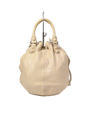 Balenciaga Beige Pompon G21 Hobo Bag