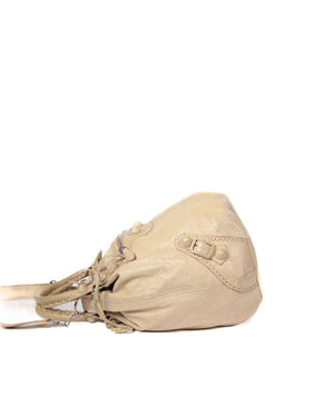 Balenciaga Beige Pompon G21 Hobo Bag