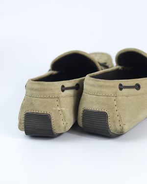 Bottega Venetta Mocca Intrecciato Suede Bow Slip On Loafers Size 39-13