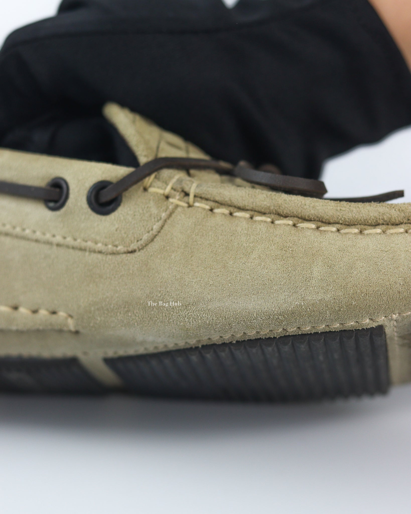 Bottega Venetta Mocca Intrecciato Suede Bow Slip On Loafers Size 39-14