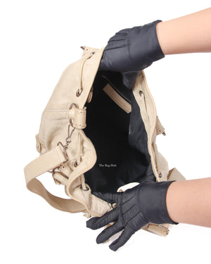 Balenciaga Beige Pompon G21 Hobo Bag