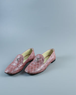 Chanel Metallic Pink Loafers 37.5 C-1
