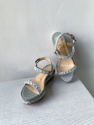 Christian Louboutin Silver Pyraclou Wedge Size 36-1