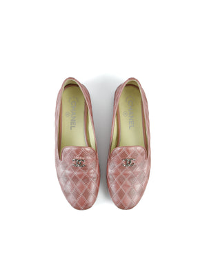 Chanel Metallic Pink Loafers 37.5 C-4