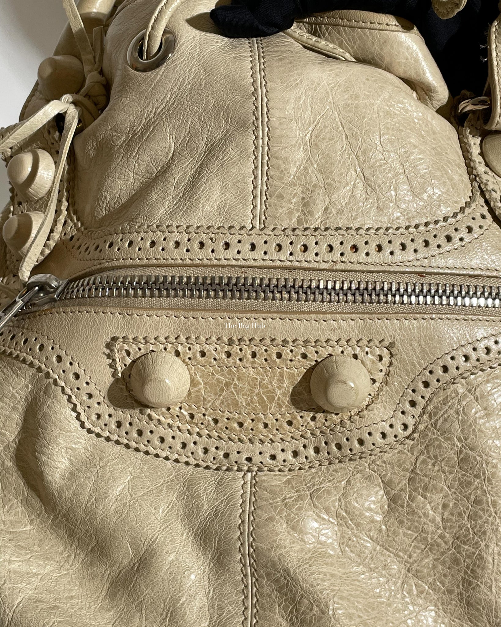 Balenciaga Beige Pompon G21 Hobo Bag