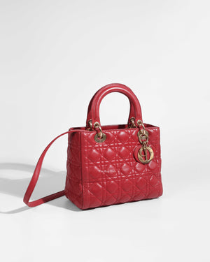 Dior Red Lady Dior Small Bag